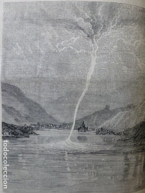 Kunst: COLONIA ALEMANIA TROMBA EN EL RIO RHIN GRABADO XILOGR&Aacute;FICO XILOGRAF&Iacute;A 1874