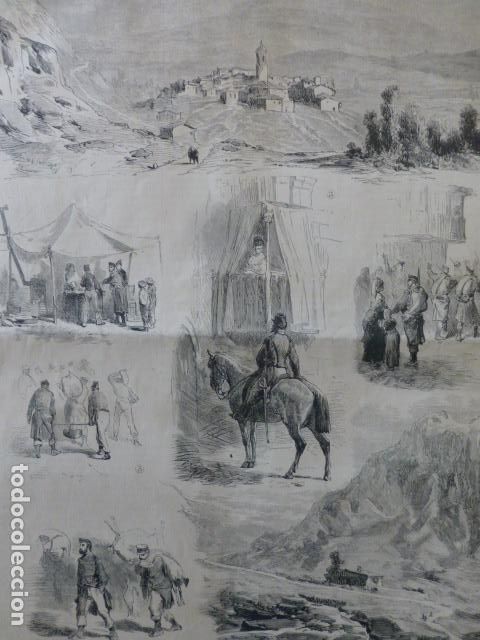 Arte: ALAVA PE&Ntilde;A CERRADA TOLO&Ntilde;O LAGUARDIA GUERRAS CARLISTAS GRABADO XILOGRAFICO XILOGRAFIA 1874