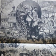 Arte: MADRID ROMERIA DE SAN ISIDRO DEL CAMPO GRABADO XILOGRAFICO XILOGRAFIA 1875