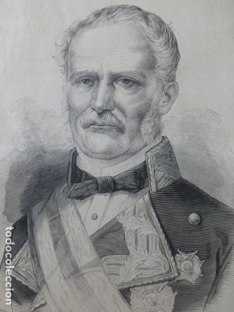 Art: ISIDORO DE HOYOS RUB&Iacute;N DE CELIS COMANDANTE DE ALABARDEROS GRABADO XILOGRAFICO XILOGRAFIA 1875