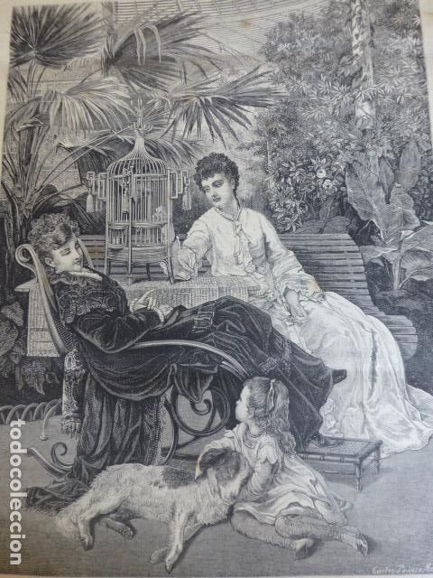 Arte: DULCE REPOSO CUADRO DE FAIVRE ANTIGUO GRABADO XILOGRAFICO XILOGRAFIA 1877