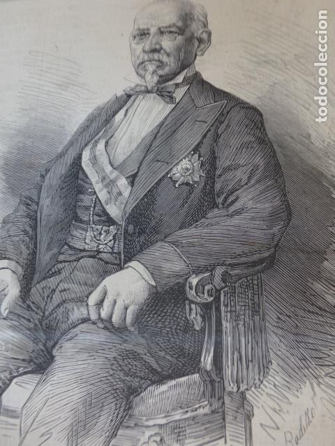 Art: VICTOR DE LA SIERRA Y ABELLO TENIENTE GENERAL ANTIGUO GRABADO XILOGRAFICO XILOGRAFIA 1877