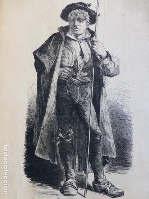 Arte: EL ALCALDE DE MONTERILLA ANTIGUO GRABADO XILOGRAFICO XILOGRAFIA 1874