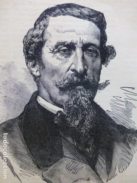 Arte: ALFONSO FERRERO GENERAL ITALIANO ANTIGUO GRABADO XILOGRAFICO XILOGRAFIA 1878