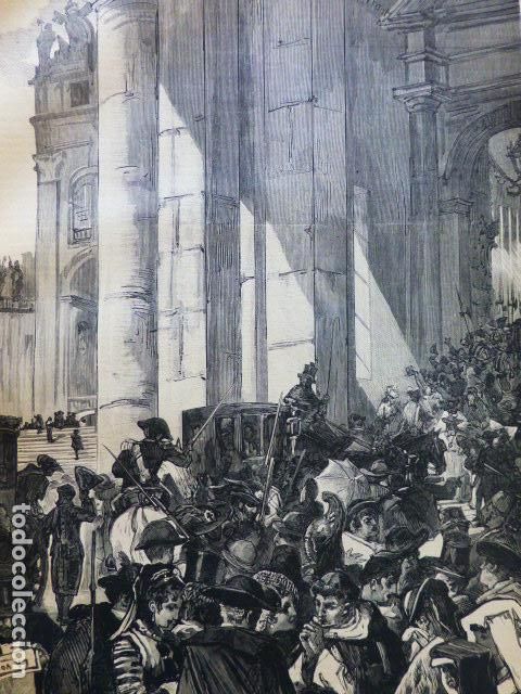Arte: ROMA LA MUERTE DEL PAPA PIO IX ANTIGUO GRABADO XILOGRAFICO XILOGRAFIA 1878