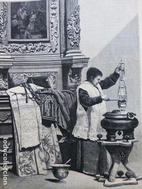 Kunst: ANTES DE LA FUNCION DE ISIDRO GIL ANTIGUO GRABADO XILOGRAFICO XILOGRAFIA 1878