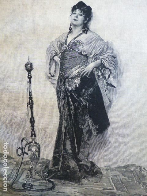 Arte: LA ODALISCA DE LELOIR ANTIGUO GRABADO XILOGRAFICO XILOGRAFIA 1878