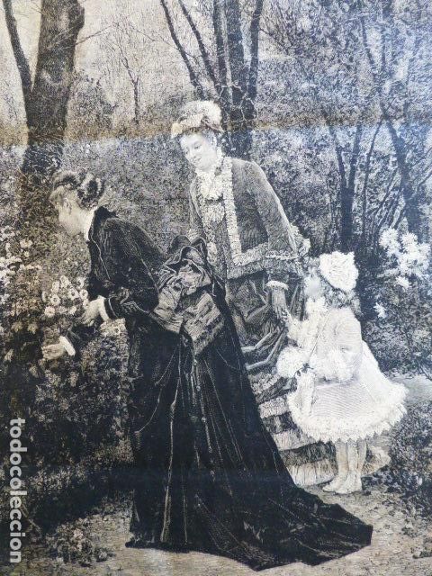 Arte: EL JARDIN DE LA MADRINA DE FIRMIN GIRARD GRABADO XILOGRAFICO XILOGRAFIA 1876