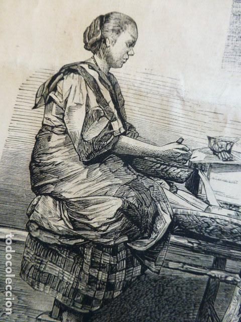 Arte: ISLA DE SANTO TOME CIGARRERA TAGALA GRABADO XILOGRAFICO XILOGRAFIA 1876