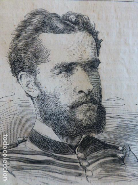 Arte: CAYETANO DE URBINA AYUDANTE DEL GENERAL PRIMO DE RIVERA GRABADO XILOGRAFICO XILOGRAFIA 1876