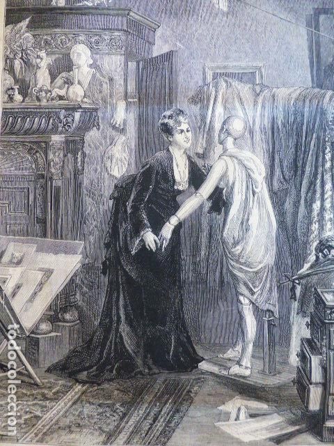 Kunst: EL ESTUDIO DE UN PINTOR DE SACR&Eacute; GRABADO XILOGRAFICO XILOGRAFIA 1876