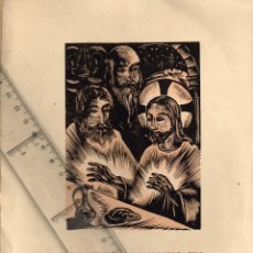 Arte: 1952 SANT JOAN DE VILASSAR FELICITACÍO PASCUA RESURRECCIÓ 2 XILOGRAFIA (BOIX, BOJ) D´ANTONI GELABERT