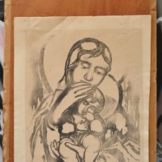 Arte: AURORA ALTISENT, MUJER CON NIÑO, 1955, XILOGRAFÍA, TIRAJE F / S, FIRMADA. 90X60,5CM. Lote 298810768