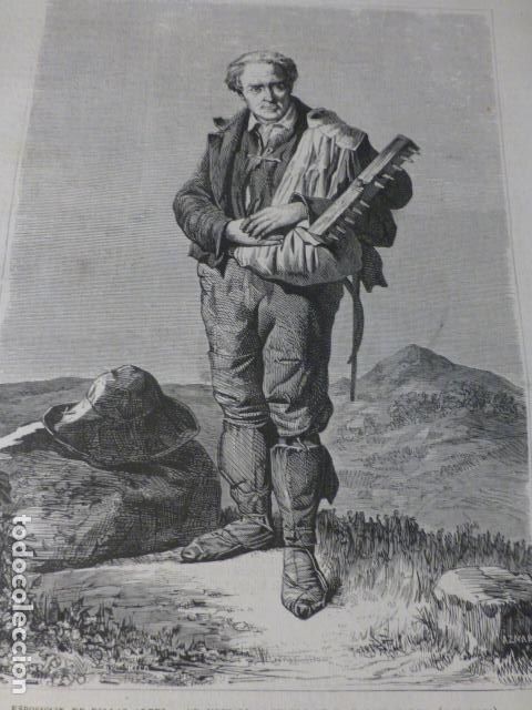 Art: UN MENDIGO CUADRO DE HISPALETO ANTIGUO GRABADO XILOGRAFICO XILOGRAFIA 1858