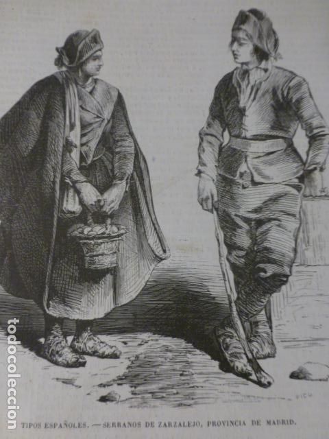 Art: ZARZALEJO MADRID SERRANOS ANTIGUO GRABADO XILOGRAFICO XILOGRAFIA 1858