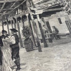 Arte: XILOGRAFÍA 40X27 CM. 1887. MADRID UN DOMINGO EN LA FUENTE DE LA TEJA.