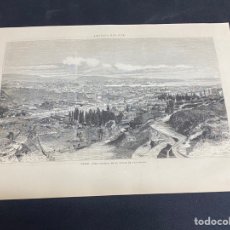 Arte: XILOGRAFÍA. CHILE - VISTA GENERAL DE LA CIUDAD DE VALPARAÍSO. 39X27 CM. 1879