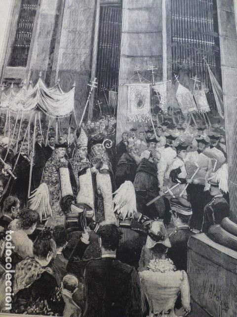 Kunst: MADRID LLEGADA DEL PRELADO A LA COLEGIATA DE SAN ISIDRO GRABADO XILOGRAFICO XILOGRAFIA 1885