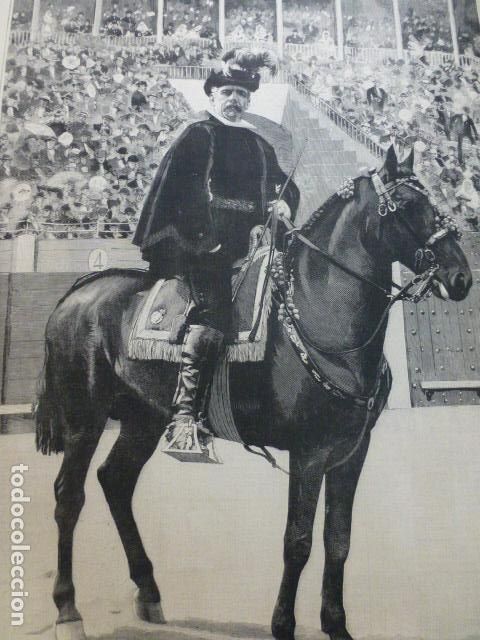 Arte: MADRID TIPOS POLULARES EL ALGUACIL DE LA PLAZA DE TOROS GRABADO XILOGRAFICO XILOGRAFIA 1885