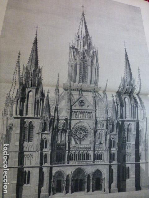 Arte: MADRID PROYECTO FACHADA DE LA ALMUDENA GRABADO XILOGRAFICO XILOGRAFIA 1885