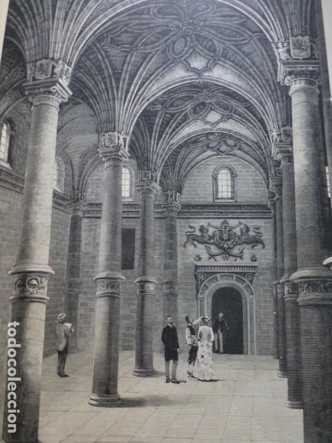 Kunst: ZARAGOZA INTERIOR DE LA LONJA GRABADO XILOGRAFICO XILOGRAFIA 1885