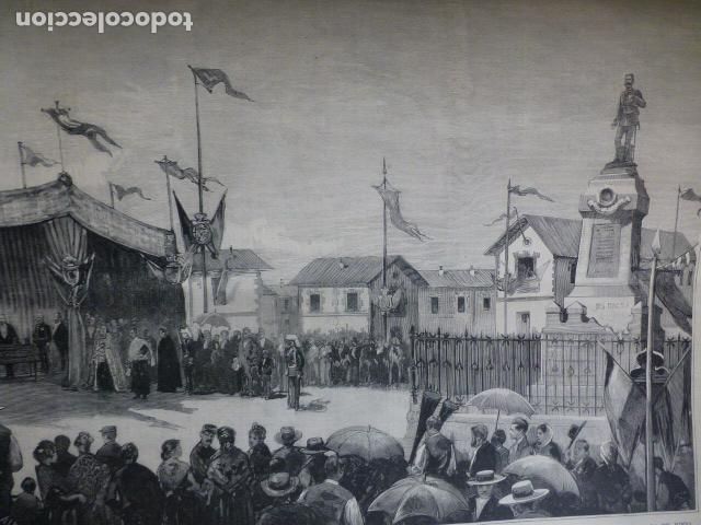 Kunst: ALHAMA GRANADA ENTREGA DE NUEVO BARRIO ANTIGUO GRABADO XILOGRAFICO XILOGRAFIA 1887