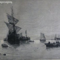 Arte: PUESTA DE SOL DE JOSE GARTNER ANTIGUO GRABADO XILOGRAFICO XILOGRAFIA 1887