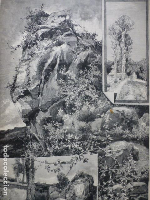 Kunst: SAN SEBASTIAN CEMENTERIO DE LOS INGLESES ANTIGUO GRABADO XILOGRAFICO XILOGRAFIA 1887