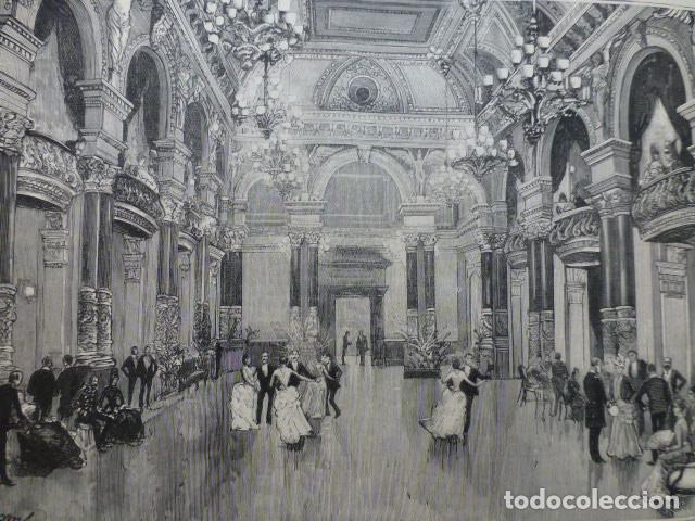 Kunst: SAN SEBASTIAN EL GRAN CASINO ANTIGUO GRABADO XILOGRAFICO XILOGRAFIA 1887