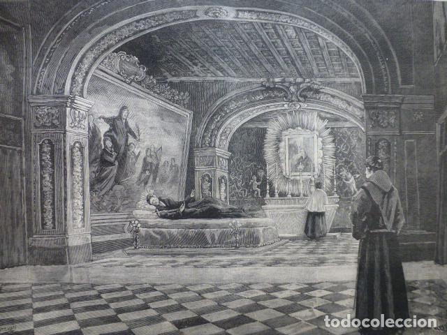Arte: ROMA CAPILLA DE SAN ESTANISLAO DE KOSTKA ANTIGUO GRABADO XILOGRAFICO XILOGRAFIA 1887