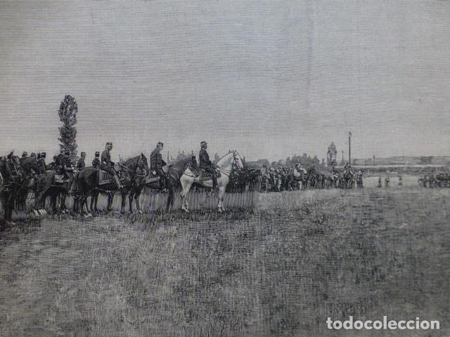 Art: FRANCIA MOVILIZACION DEL EJERCITO FRANCES ANTIGUO GRABADO XILOGRAFICO XILOGRAFIA 1887