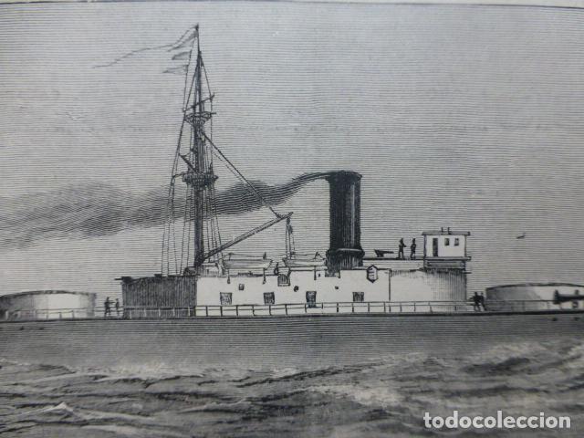 Arte: ACORAZADO TRAFALGAR ANTIGUO GRABADO XILOGRAFICO XILOGRAFIA 1887