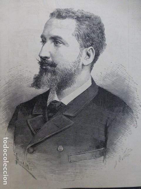 Arte: ADOLFO CALZADO CONGRESO LITERARIO ARTISTICO INTERNACIONA ANTIGUO GRABADO XILOGRAFICO XILOGRAFIA 1887