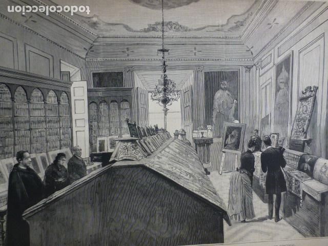 Arte: MADRID REGALOS AL PAPA ANTIGUO GRABADO XILOGRAFICO XILOGRAFIA 1887