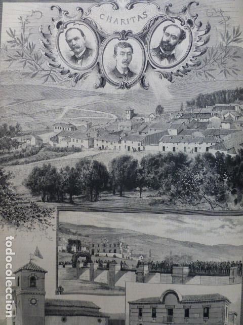Arte: SANTA CRUZ DE ALHAMA GRANADA ANTIGUO GRABADO XILOGRAFICO XILOGRAFIA 1887