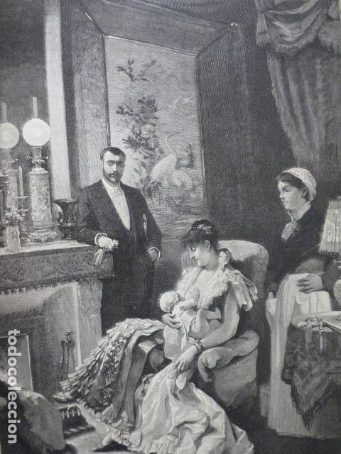 Art: LA VUELTA DEL BAILE ANTIGUO GRABADO XILOGRAFICO XILOGRAFIA 1887