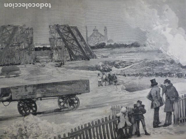 Kunst: PARIS OBRAS PARA LA EXPOSICION UNIVERSAL DE 1889 ANTIGUO GRABADO XILOGRAFICO XILOGRAFIA 1887