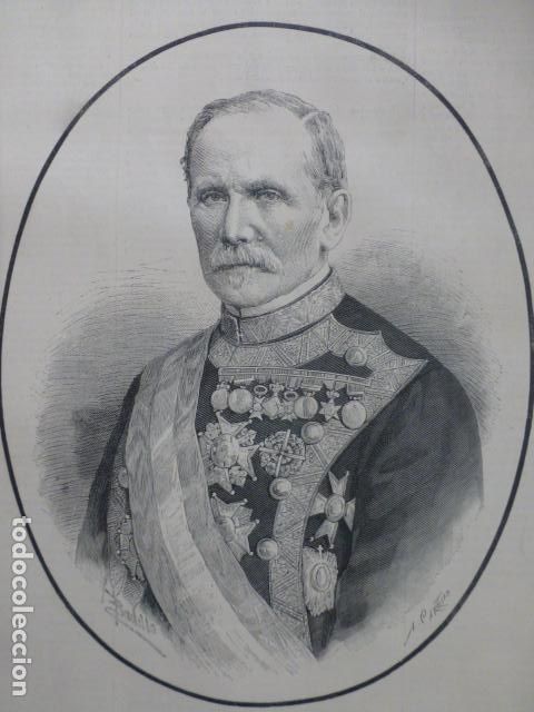 Arte: RAFAEL ECHAG&Uuml;E CONDE DEL SERRALLO ANTIGUO GRABADO XILOGRAFICO XILOGRAFIA 1887