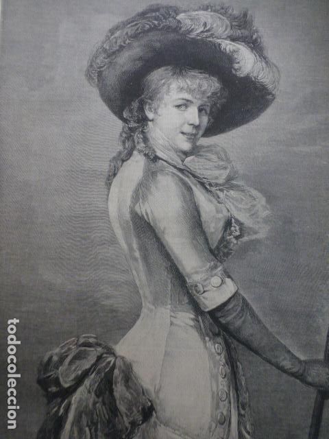 Arte: DE PASEO EPOCA DEL DIRECTORIO ANTIGUO GRABADO XILOGRAFICO XILOGRAFIA 1887