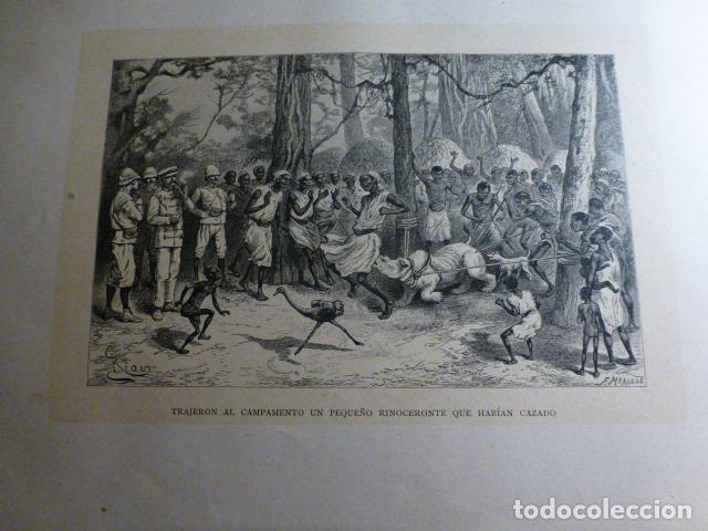 Arte: EXPEDICION A AFRICA DE STANLEY ANTIGUA XILOGRAFIA SIGLO XIX