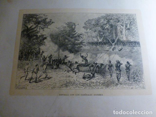 Kunst: EXPEDICION A AFRICA DE STANLEY ANTIGUA XILOGRAFIA SIGLO XIX