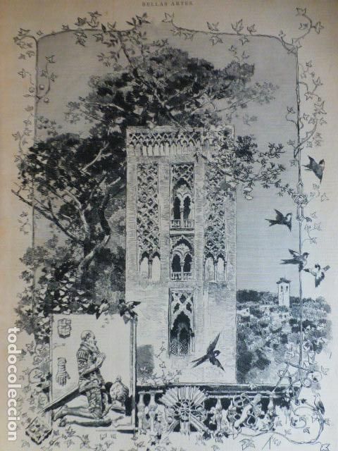 Kunst: RECUERDOS DE ESPA&Ntilde;A DE MARTIN RICO ANTIGUA XILOGRAFIA GRABADO XILOGRAFICO 1882