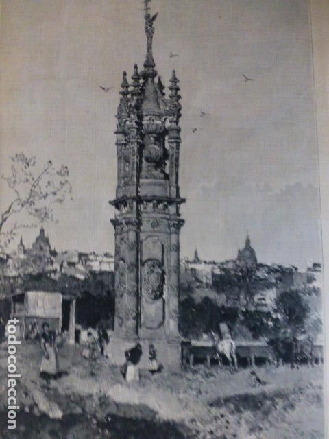 Kunst: MADRID UN DETALLE DEL PUERTO DE TOLEDO ANTIGUA XILOGRAFIA GRABADO XILOGRAFICO 1882