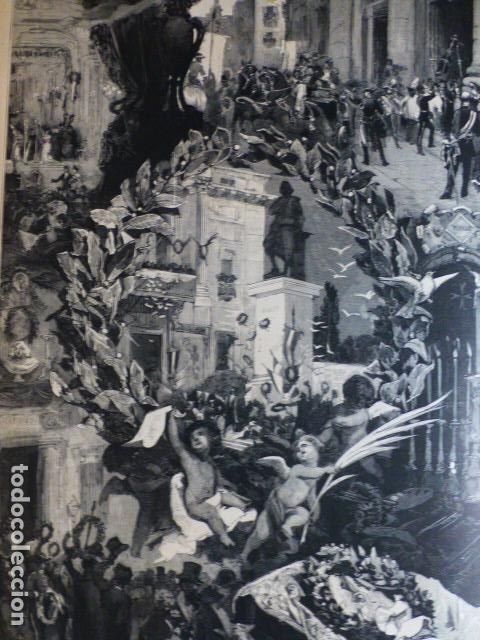 Arte: MADRID CONMEMORACION EN HONOR A MURILLO ANTIGUA XILOGRAFIA GRABADO XILOGRAFICO 1882