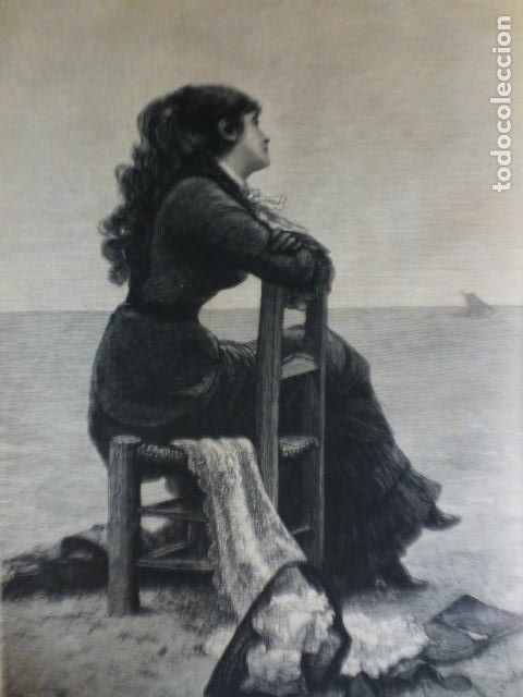 Arte: VIAJANDO POR EL INFINITO CUADRO DE E. BISSON ANTIGUA XILOGRAFIA GRABADO XILOGRAFICO 1882