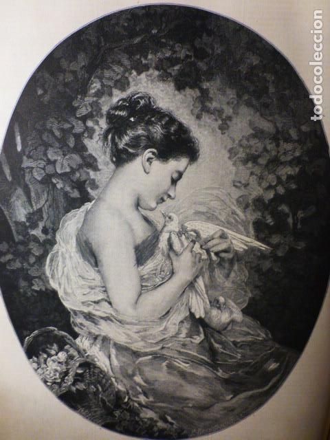 Art: LA MENSAJERA ANTIGUA XILOGRAFIA GRABADO XILOGRAFICO 1882