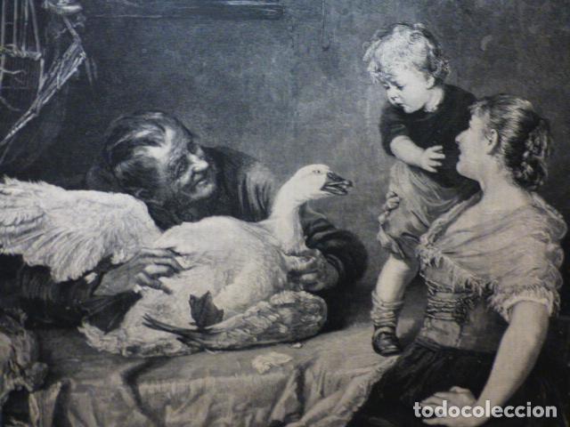 Arte: UNA EXISTENCIA EN PELIGRO ANTIGUA XILOGRAFIA GRABADO XILOGRAFICO 1882