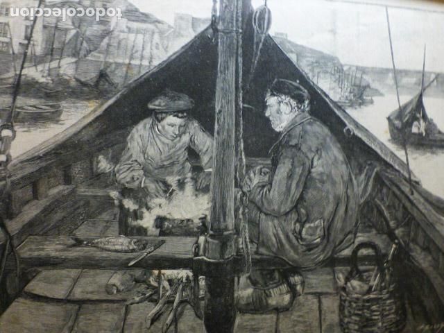 Arte: LA VIDA A BORDO GRABADO XILOGRAFICO XILOGRAFIA 1892