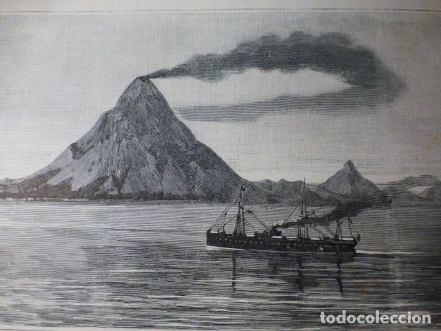 Arte: SANGUIR ISLAS CELEBES CATASTROFE DEL VOLCAN GRABADO XILOGRAFICO XILOGRAFIA 1892
