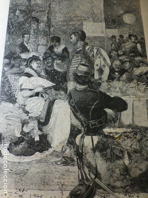 Arte: EN EL CAFE CUADRO DE SALVADOR SANCHEZ BARBUDO GRABADO XILOGRAFICO XILOGRAFIA 1892